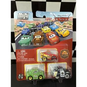 Disney Pixar Cars Mini Racers, Race & Rescue McQueen, Chick Hicks & Sheriff